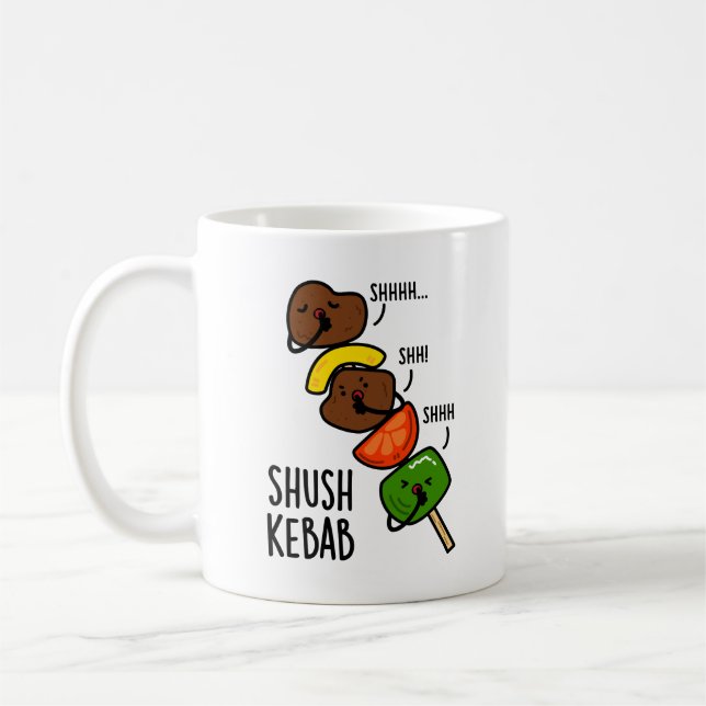 Taza De Café Shush Kebab Chiste de Comida Divertido  (Izquierda)