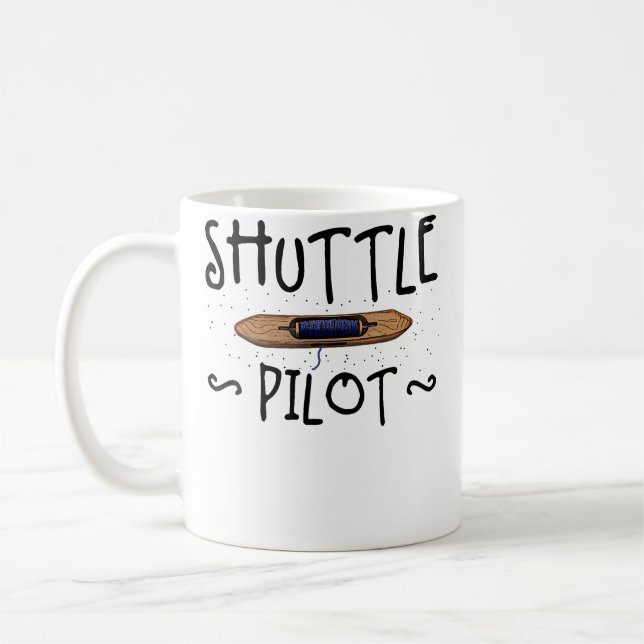 Taza De Café Shuttle Pilot Hand Weaving Knitting Crocheting Wea (Izquierda)