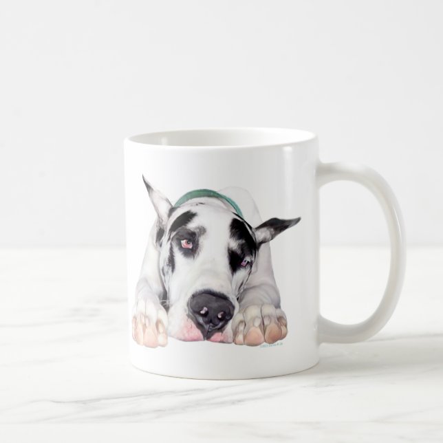 Taza De Café Shy Harlequin Great Dane (Derecha)