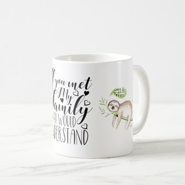 Taza De Café "Si conocieras a mi familia/lo entenderías" (Anverso derecho)