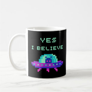 Taza De Café Sí, creo que el arte de la nave espacial Pixel vol