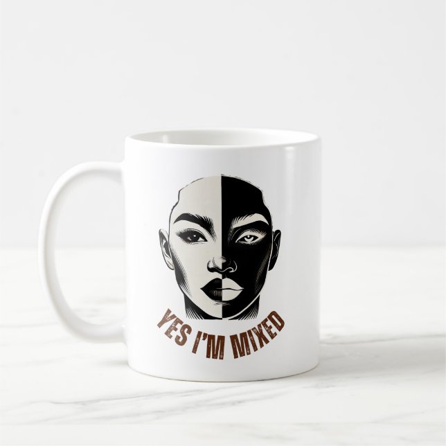 Taza De Café SÍ, ESTOY MEZCLADO - Basura de identidad facial bi (Izquierda)