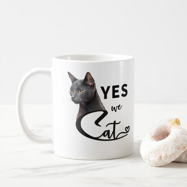 Taza De Café Sí, gatos, sí podemos (Con donut)
