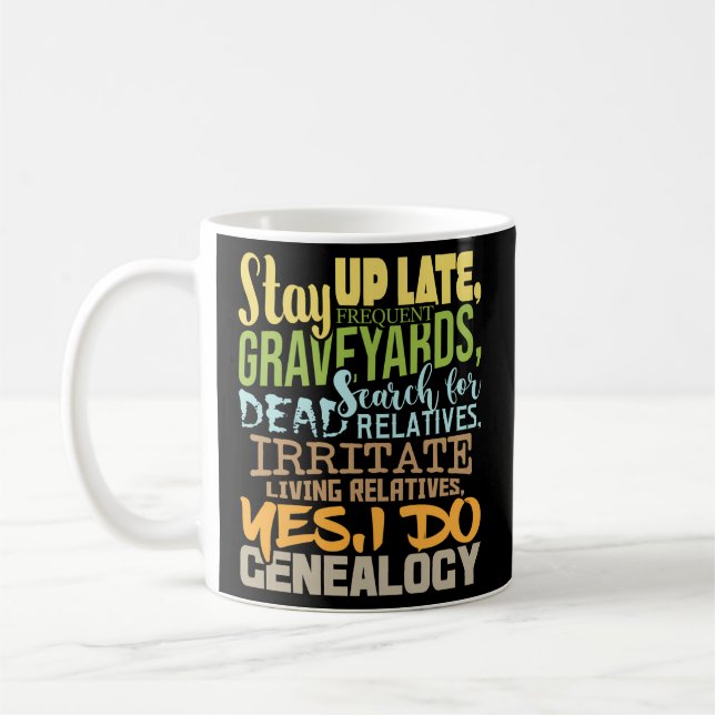 Taza De Café Sí, hago genealogía genealógica familia de antepas (Izquierda)