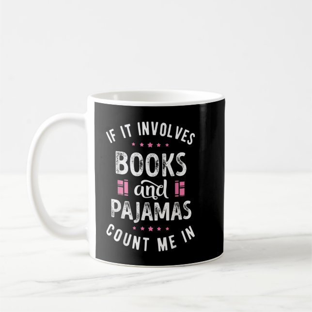 Taza De Café Si involucra libros y camisetas de pijamas amor li (Izquierda)