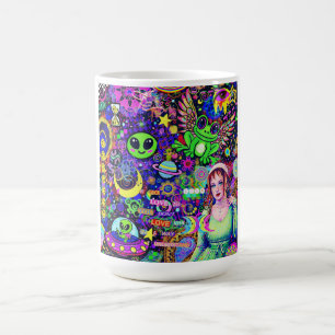 Taza De Café Si Me Amas No Me Amas Rana Trippy Alien