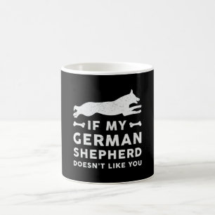 Taza De Café Si mi perro pastor alemán amante Mascota Vintage F