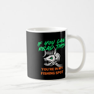 Taza De Café Si puedes leer mi lugar de pesca Camiseta de hombr