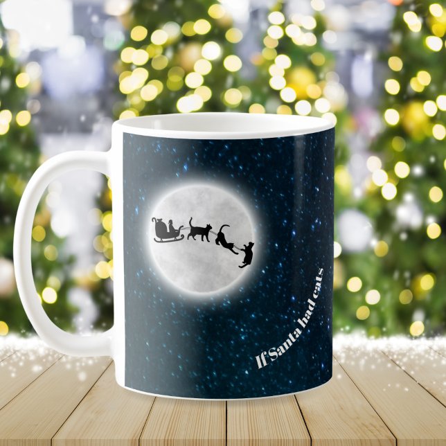Taza De Café Si Santa tuviese gatos Navidades divertidos (Subido por el creador)