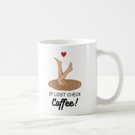 Taza De Café Si se pierde, compruebe el café Arte divertido par