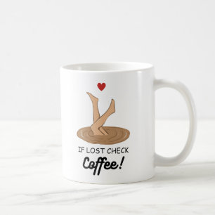 Taza De Café Si se pierde, compruebe el café Arte divertido par