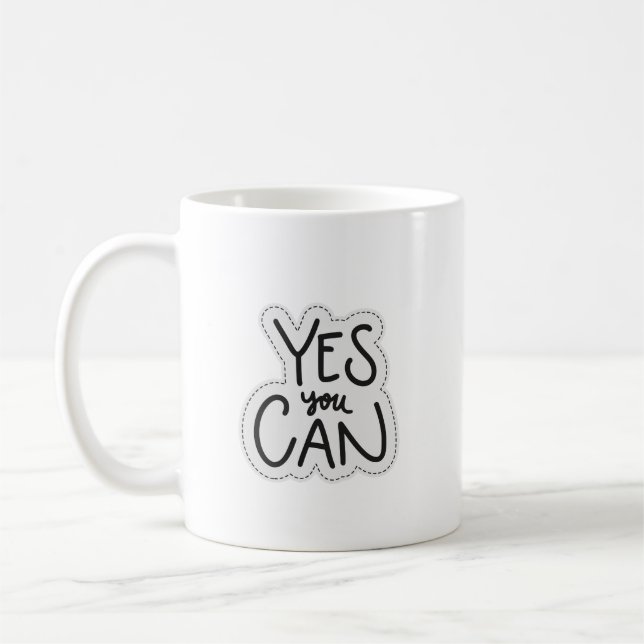 Taza De Café SÍ USTED PUEDE Pegatina Motivacional para la Posit (Izquierda)
