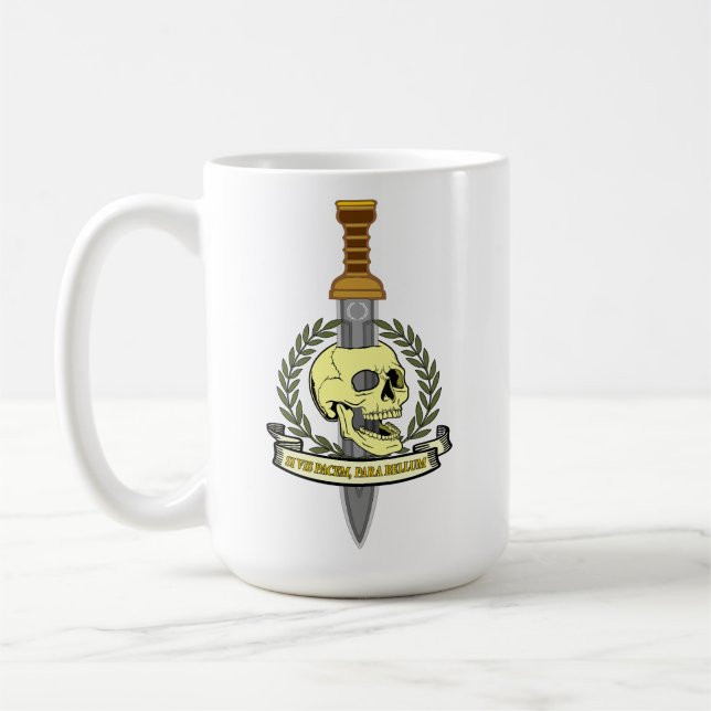 Taza De Café Si Vis Pacem, Para Bellum.. Skull (Izquierda)