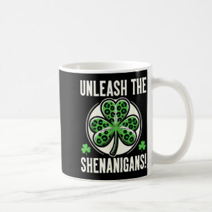 Taza De Café Si yo Shenan Ill Shenanigan Leopardo Shamrock Muje