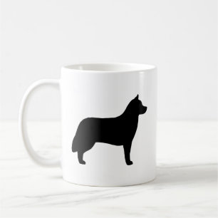 Taza De Café Siberian Husky Dog Rama Silhouettes