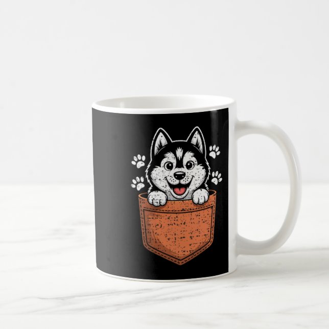 Taza De Café Siberian Husky In Your Front Cket  (Derecha)