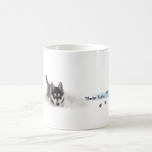 Taza De Café Siberian Husky Puppie (Centro)