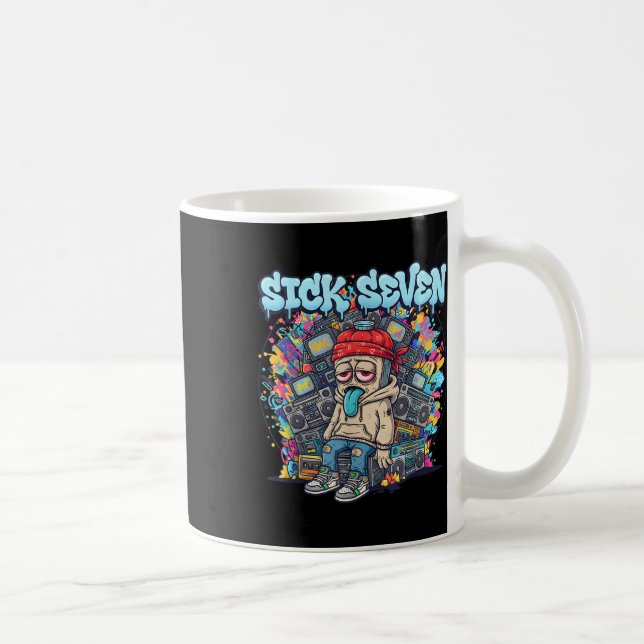 Taza De Café Sick Seven 67 Graffiti Meme Seis Siete Diversión C (Derecha)