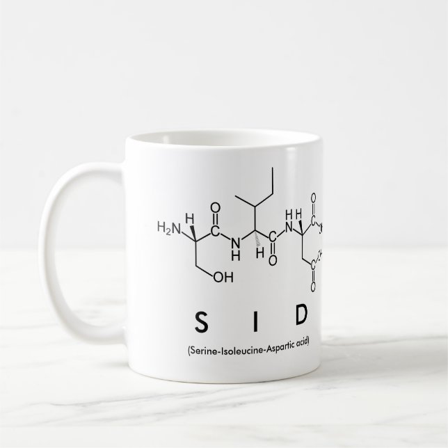 Taza De Café Sid peptide nombre mug (Izquierda)