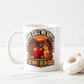 Taza De Café Sidra de manzana Ella me llama manzana La forma en