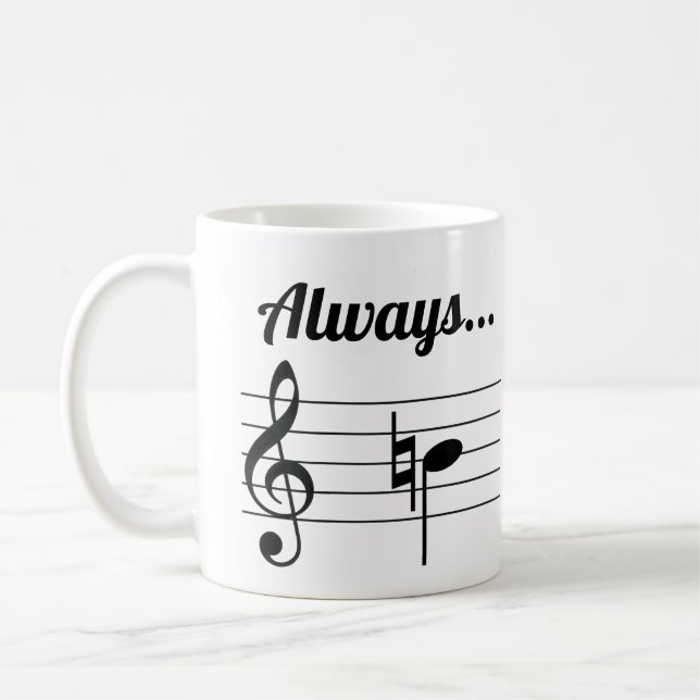 Taza De Café Siempre B Café Musical Natural Mug (Izquierda)