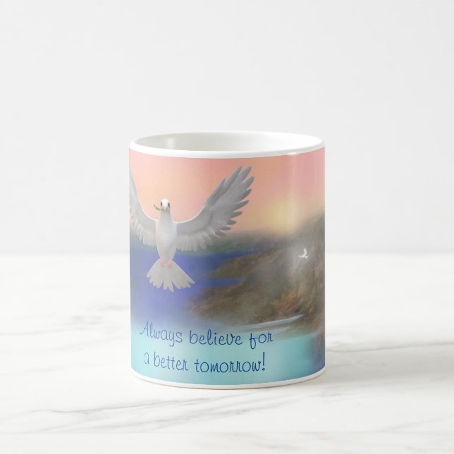 Taza De Café "¡Siempre creáis por un mañana mejor!" Coffee Mug (Centro)