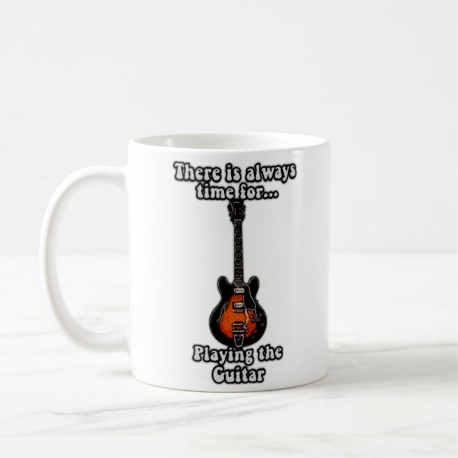 Taza De Café Siempre hay tiempo para tocar la guitarra. retro (Izquierda)