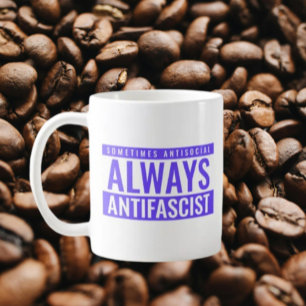 Taza De Café Siempre Mug Clásica Antifascista - Defiante Azul