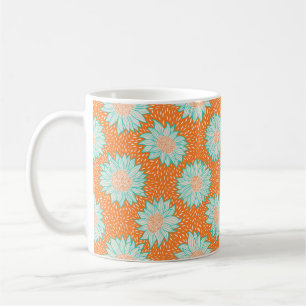 Taza De Café Siempre naranja de girasoles