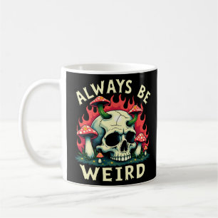 Taza De Café Siempre Sea Raro Skull Retro Mushroom Psychedel