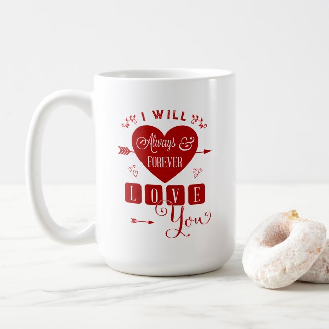 Taza De Café Siempre te amaré San Valentín (Con donut)