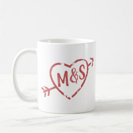 Taza De Café Siempre y siempre amor Doodle Monograma