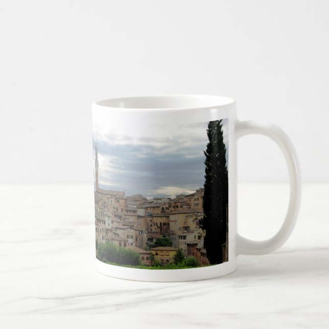 Taza De Café Siena, Italia, torre ayuntamiento en la izquierda (Derecha)
