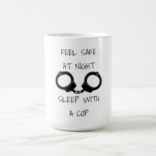 Taza De Café Siéntete seguro con el humor de la policía nocturn