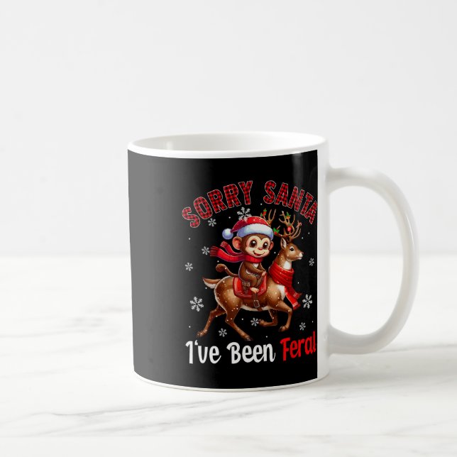 Taza De Café Siento haber sido Navidades Feral Santa Monkey Rid (Derecha)