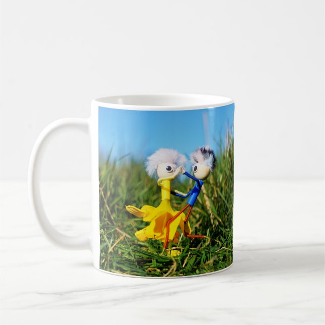 Taza De Café Sierlijk dansend actief Fubby poppetjes stel. (Izquierda)