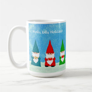Taza De Café Siete Gnomos de Navidad en Azul Claro