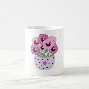 Taza De Café Siete panes rosas en un jarrón