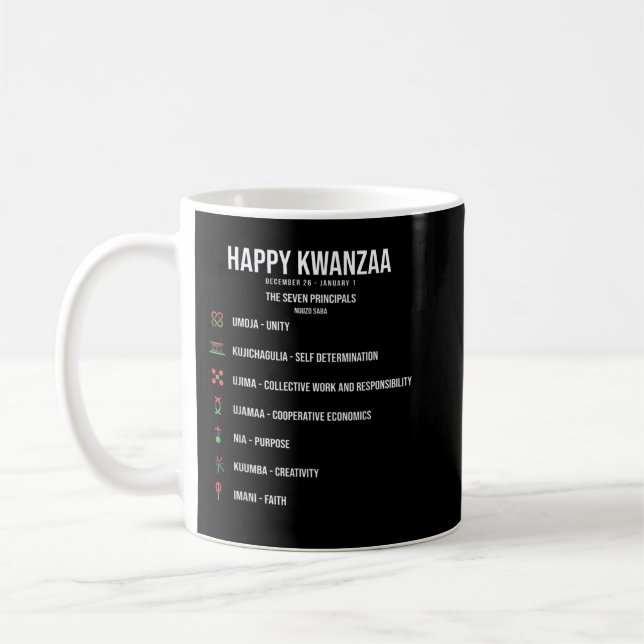 Taza De Café Siete principios de la celebración de Kwanzaa - Fe (Izquierda)