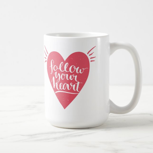 Taza De Café Siga su corazón (Derecha)