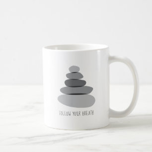 Taza De Café Siga sus piedras del mojón de la respiración