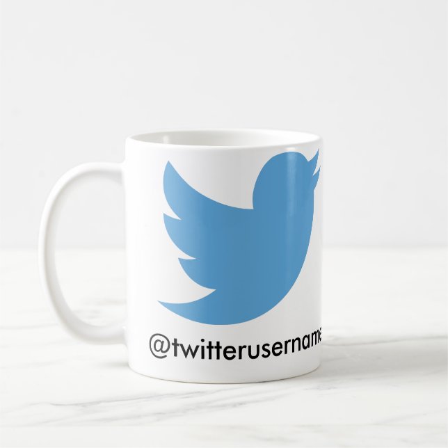 Taza De Café Sígame en el gorjeo (el username del (Izquierda)