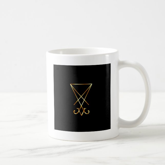 Taza De Café Sigil del símbolo de Lucifer- A del satanism (Derecha)
