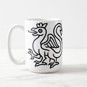 Taza De Café Sigilo de Basilisco Medieval Fantasía Heráldica Mi