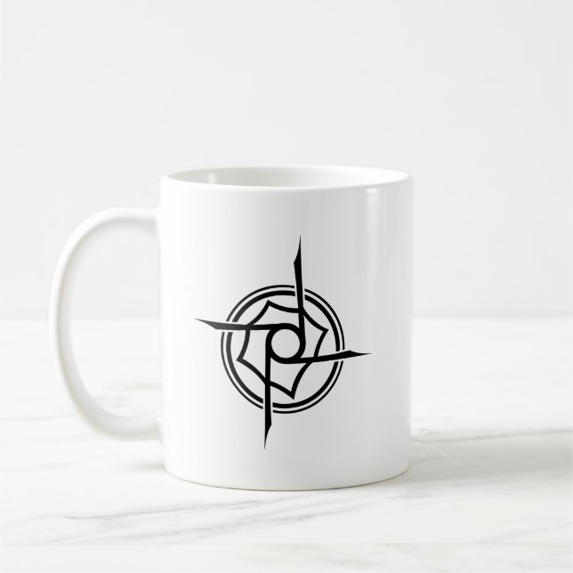 Taza De Café Sigilo Tribal Geométrico - Emblema de Estrella Abs (Izquierda)