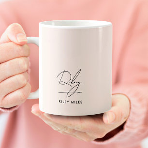 Taza De Café Signature Monograma moderno elegante clásico