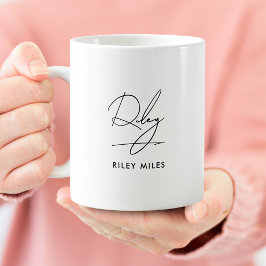 Taza De Café Signature Monograma moderno elegante clásico