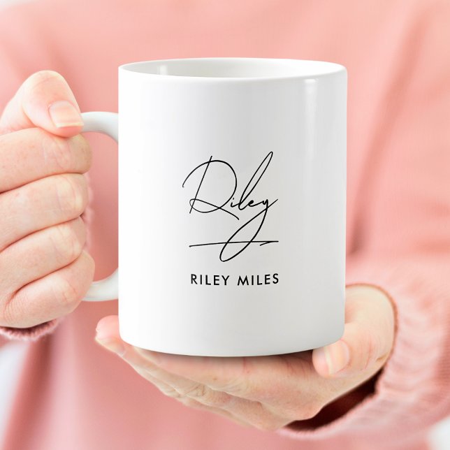 Taza De Café Signature Monograma moderno elegante clásico (Subido por el creador)