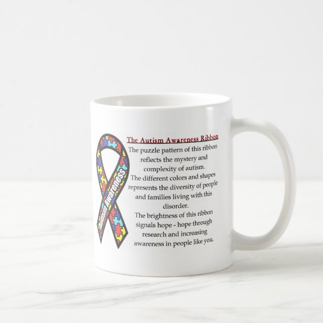 Taza De Café Significado de la cinta del autismo (Derecha)