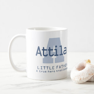 Taza De Café Significado del nombre Attila monograma A azul